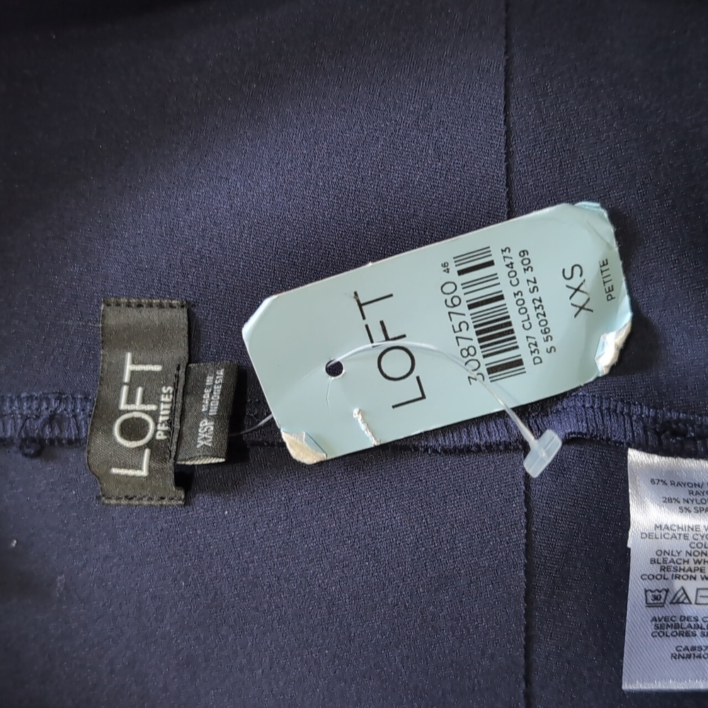 NWT Loft Navy Blue High Waisted Sliming Ponte Layering Leggings Size XXS Petite - Picture 6 of 11